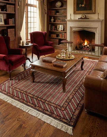 5' 1 x 8' 4 Hand Knotted Ghashghai Persian Wool Rug