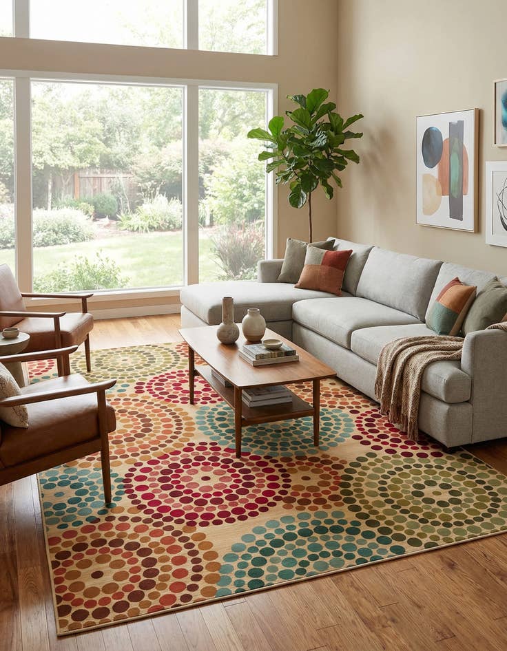 Detail image of 10' x 14'  Washable Modern Indoor / Outdoor Rug