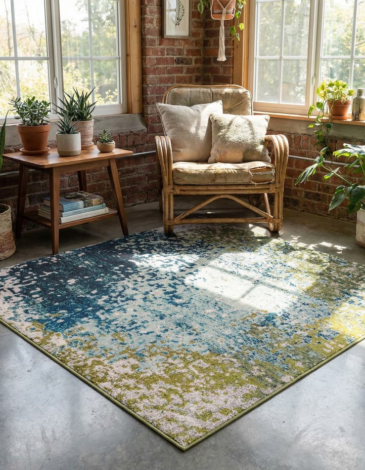 4' x 4' Washable Hyacinth Square Rug