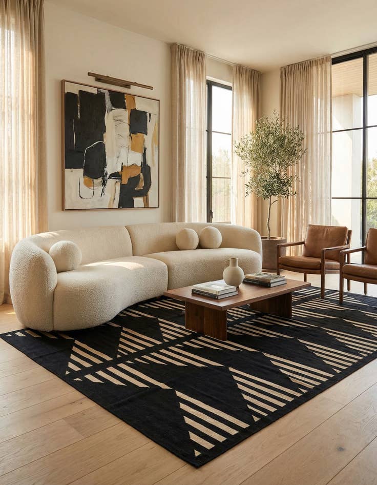 Detail image of 10' 1 x 12' 10  Hand Woven Kilim Modern Wool Rug