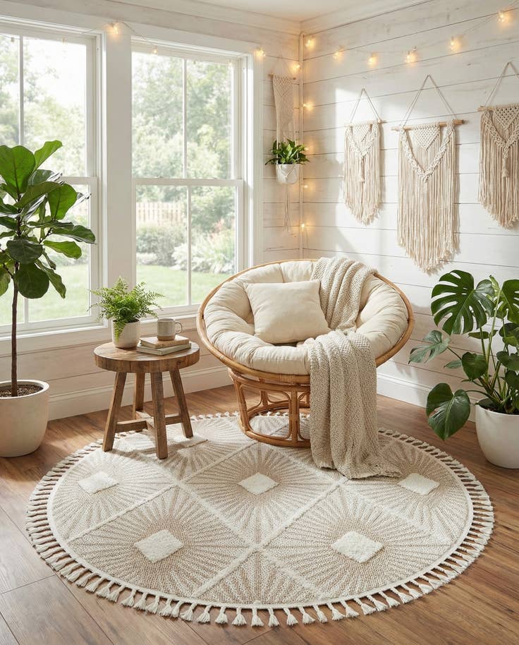 Detail image of 5' 3 x 5' 3 Boho Round Rug