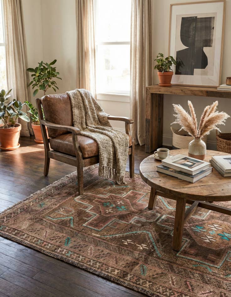 Detail image of 3' 1 x 6'  Hand Knotted Ultra Vintage Persian Wool Runner Rug