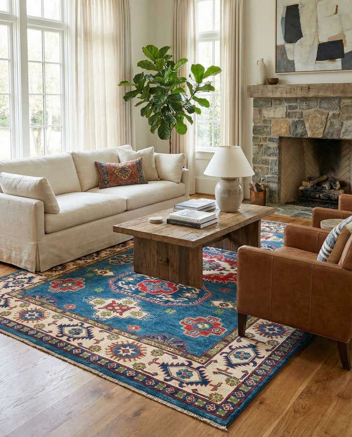 6' 1 x 9' Hand Knotted Kazak Rug