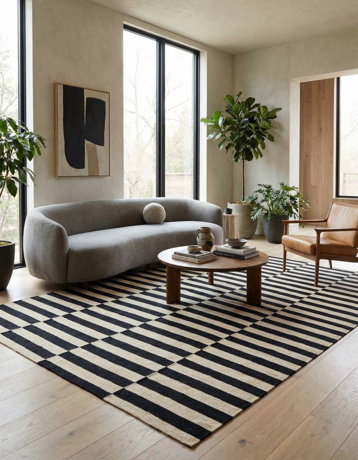 Detail image of 5' 9 x 7' 8  Hand Woven Kilim Modern Wool Rug