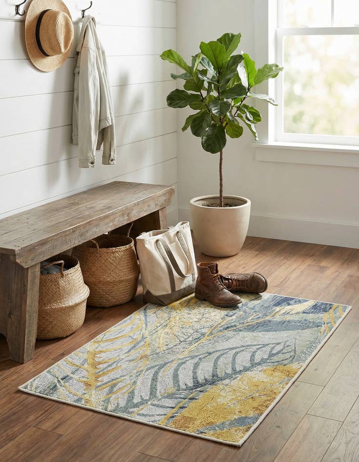Detail image of 2' x 3'  Washable Botanical Indoor / Outdoor Rug