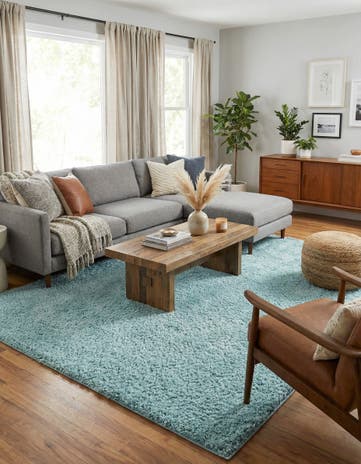 Turquoise Everyday Shag Rug