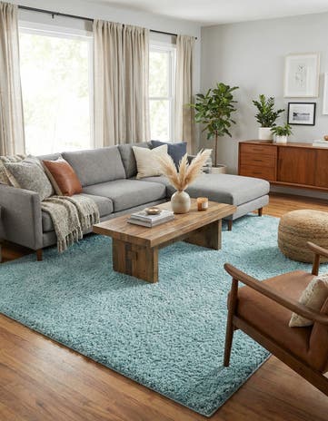 Turquoise Everyday Shag Rug