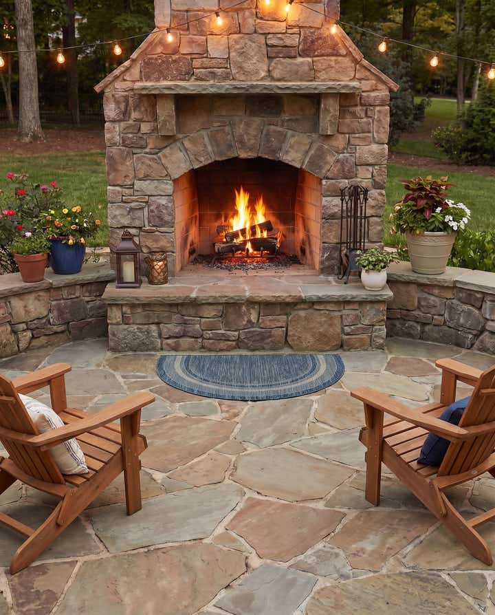 2' 2 x 3' 7 Easy-Clean Border Indoor / Outdoor Hearth Rug