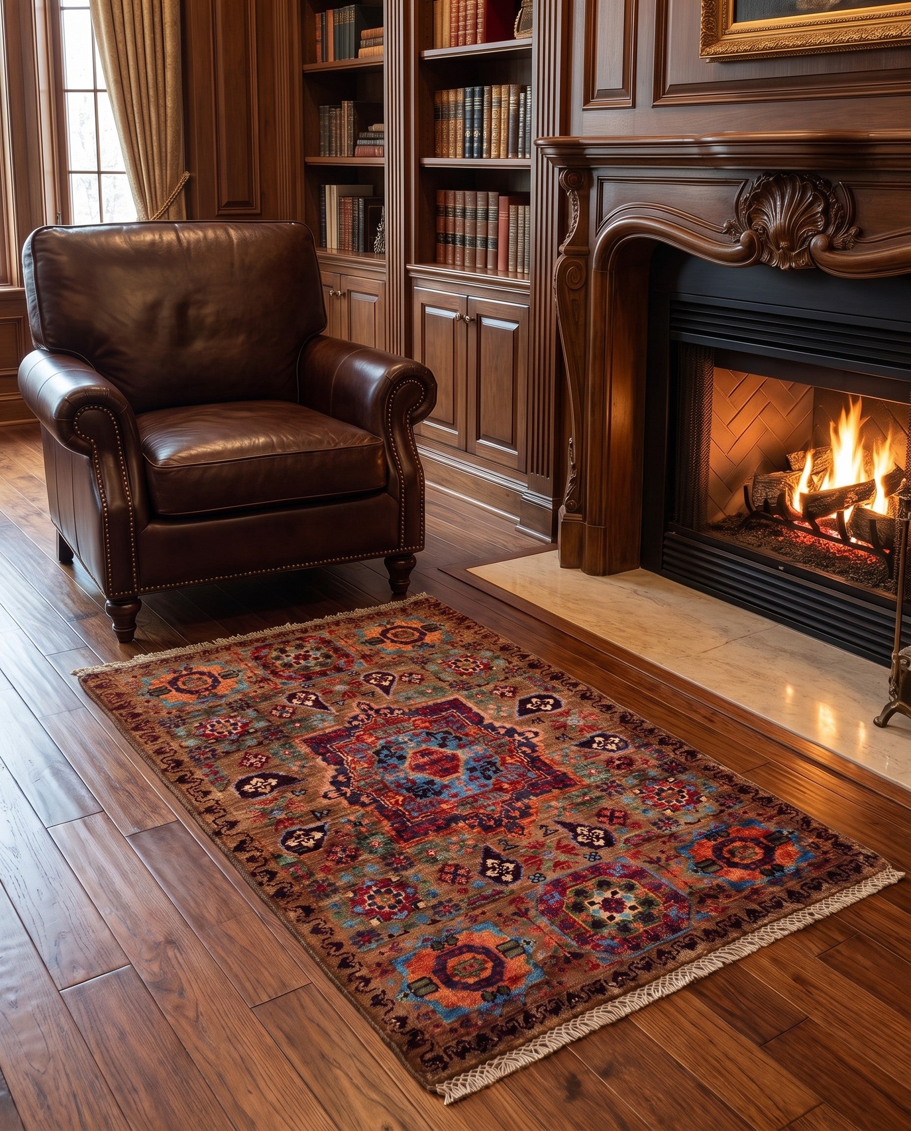2' x 3' 4 Hand Knotted Mamluk Ziegler Rug