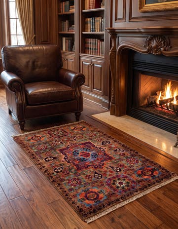 2' x 3' 4 Hand Knotted Mamluk Ziegler Rug