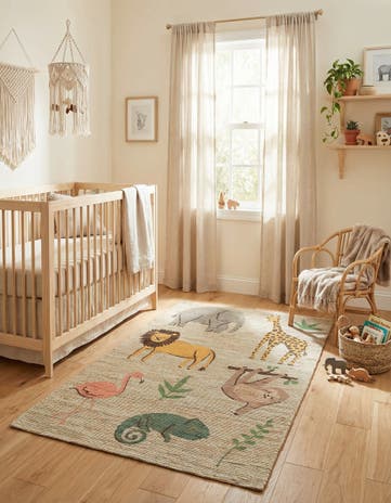 5' 1 x 8' Hand Woven Chenille Jute Rug