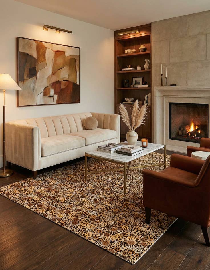 Detail image of 5' x 8' Cowhide Stocks Rug