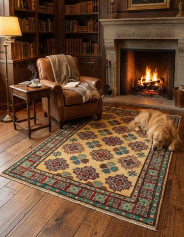 3' 3 x 4' 8 Hand Knotted Kazak Rug