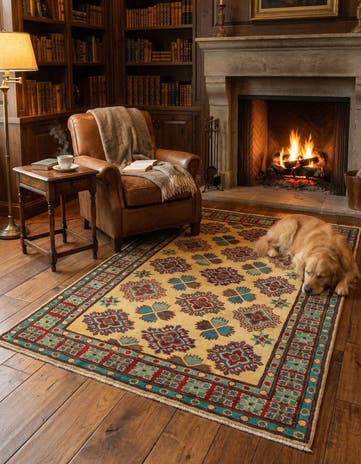 3' 3 x 4' 8 Hand Knotted Kazak Rug