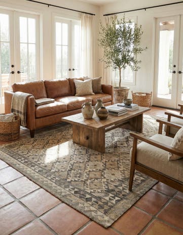 6' 8 x 9' 8 Hand Woven Kilim Maymana Wool Rug
