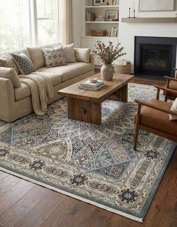 Blue Nain Design Rug