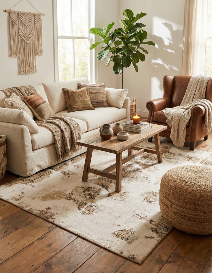 Detail image of  3' 9 x 5' 10  Hand Knotted Ultra Vintage Persian Wool Rug