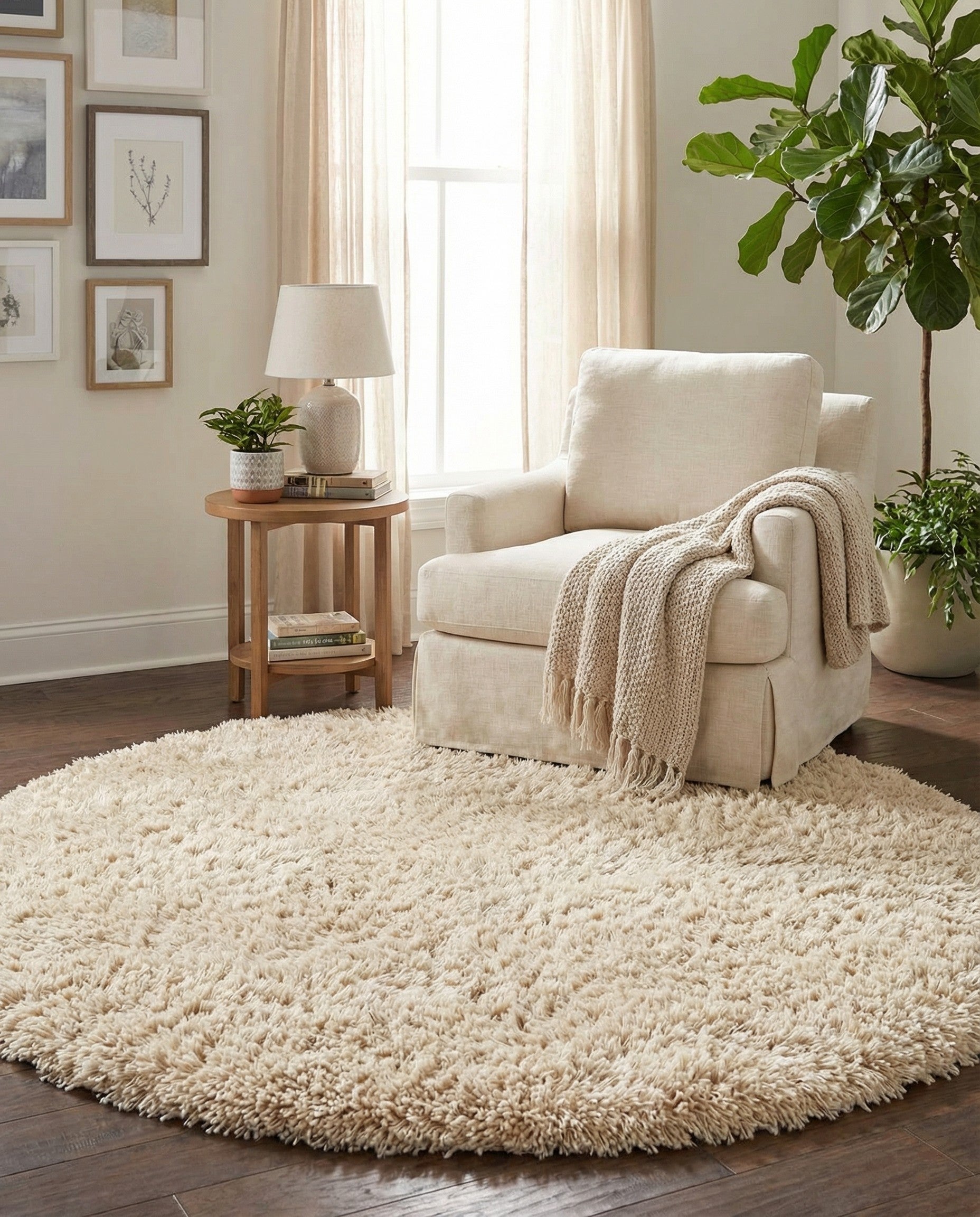  5' x 5' Infinity Shag Round Rug