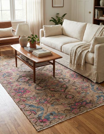 3' 8 x 6' 10 Hand Knotted Ultra Vintage Persian Wool Rug