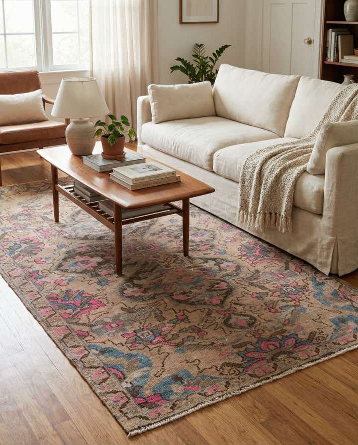3' 8 x 6' 10 Hand Knotted Ultra Vintage Persian Wool Rug