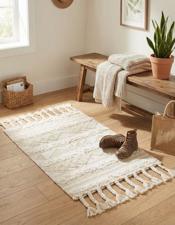 Ivory Hand Woven Arizona Wool Rug