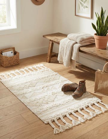 Ivory Hand Woven Arizona Wool Rug