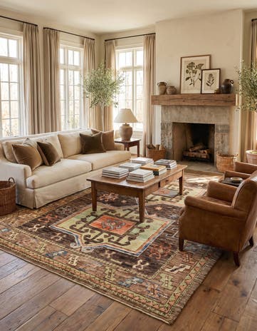 10' x 13' 9 Hand Knotted Oushak Wool Rug