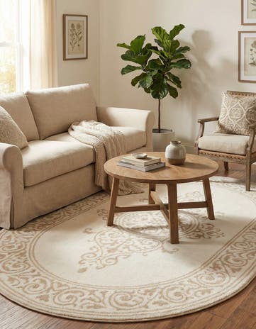 Snow White Hermitage Oval Rug