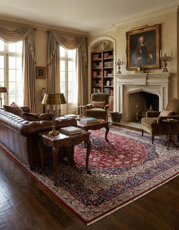 9' 7 x 14' 2 Hand Knotted Kashan Persian Wool Rug
