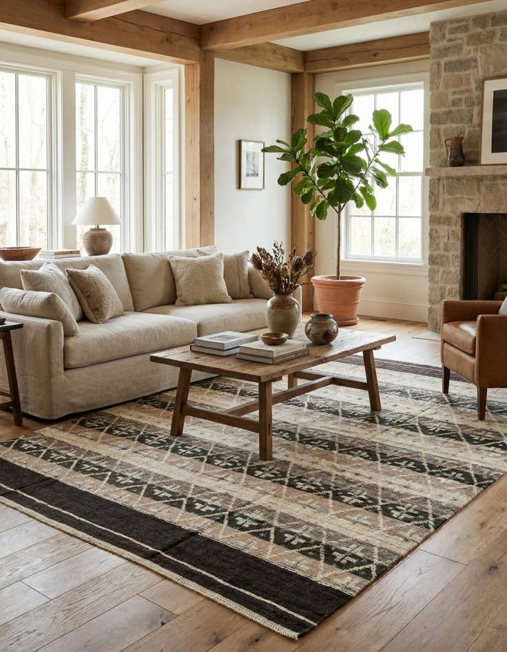 Detail image of  8' 10 x 12' 4  Hand Knotted Moroccan Wool Rug