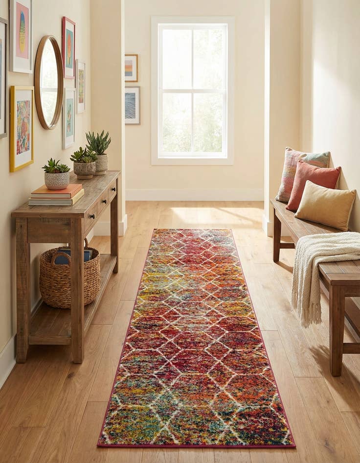 Detail image of  2' x 8' 8 Lattice Frieze Runner Rug