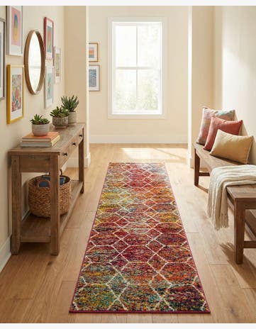 2' x 8' 8 Trellis Frieze Runner Rug