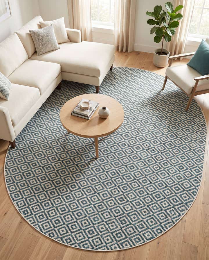 7' 10 x 10' Easy-Clean Jill Zarin Costa Rica Indoor / Outdoor Oval Rug