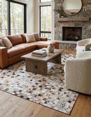 5' 2 x 7' 3 Cowhide Stocks Rug