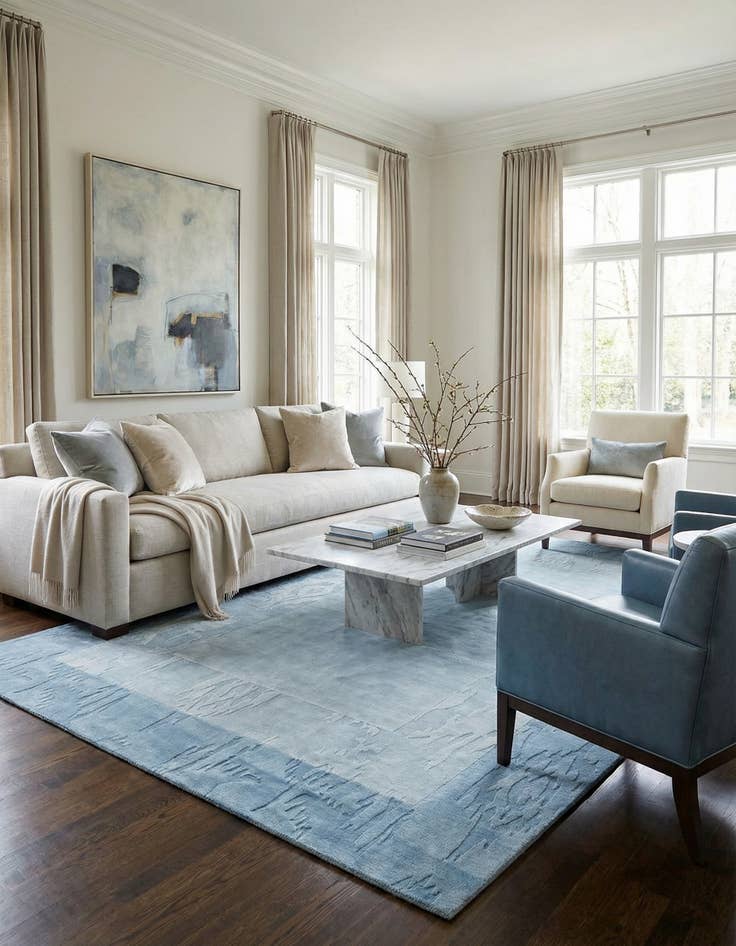 Detail image of 6' 7 x 9' 7  Hand Knotted Darya Wool Rug