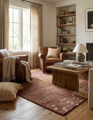 5' 1 x 6' 5 Hand Knotted Gabbeh Wool Rug