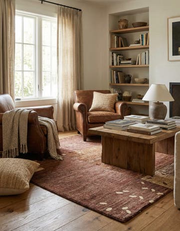 5' 1 x 6' 5 Hand Knotted Gabbeh Wool Rug