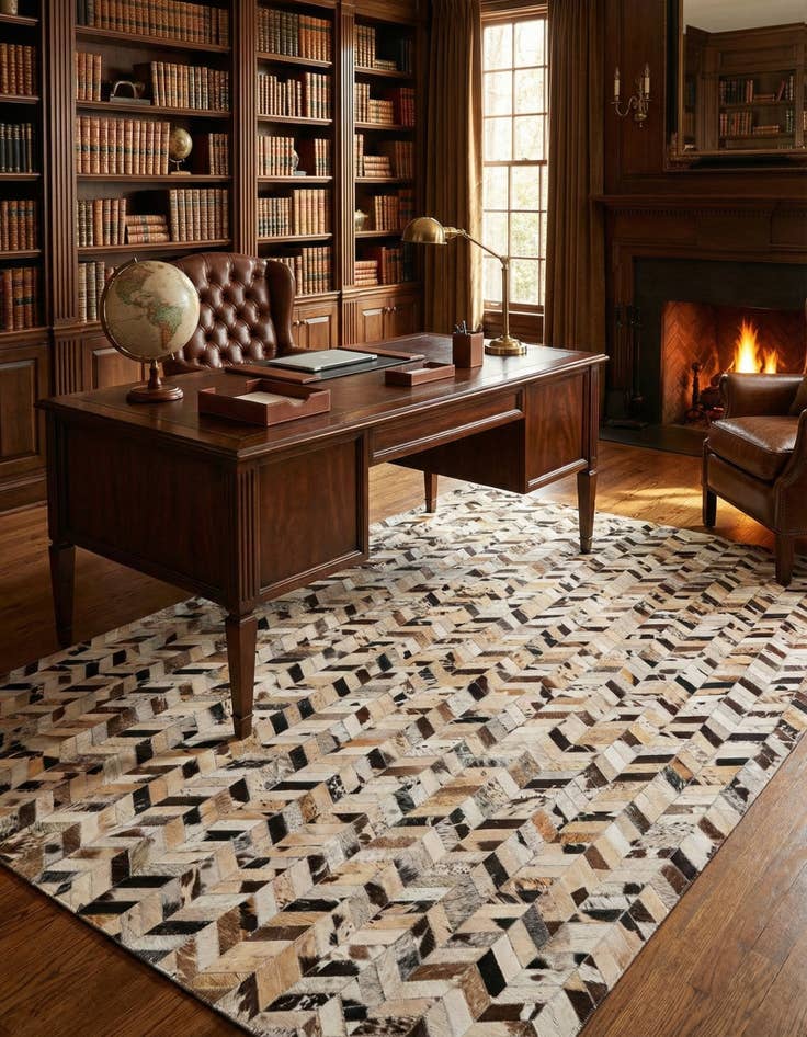 Detail image of  5' 2 x 8' 1 Cowhide Rug