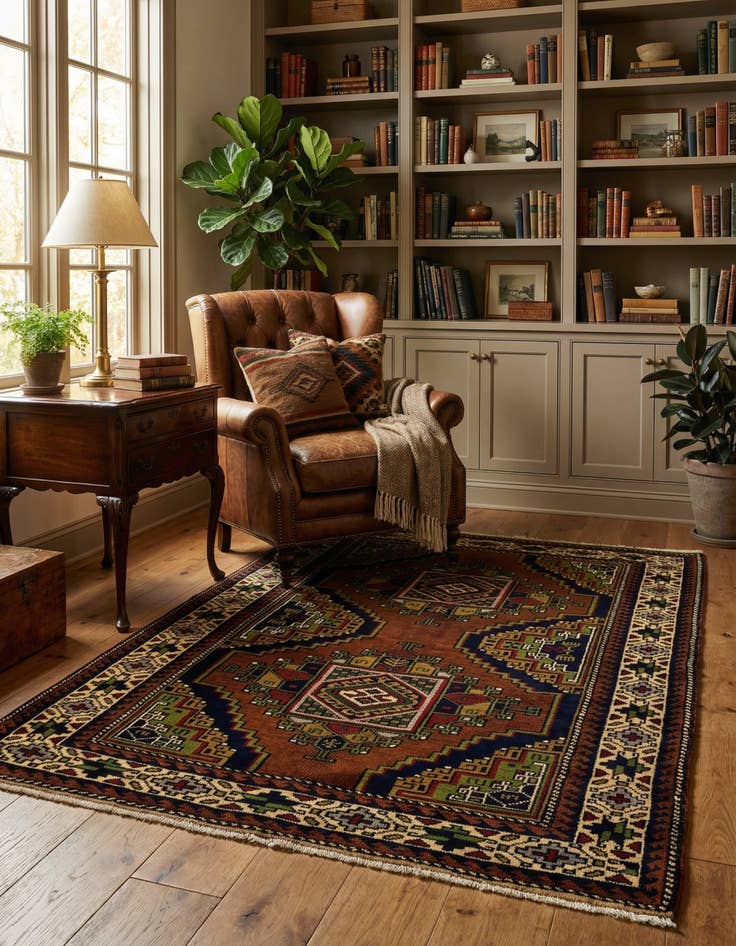 Detail image of 3' 9 x 5' 4 Hand Knotted Anatolian Wool Rug