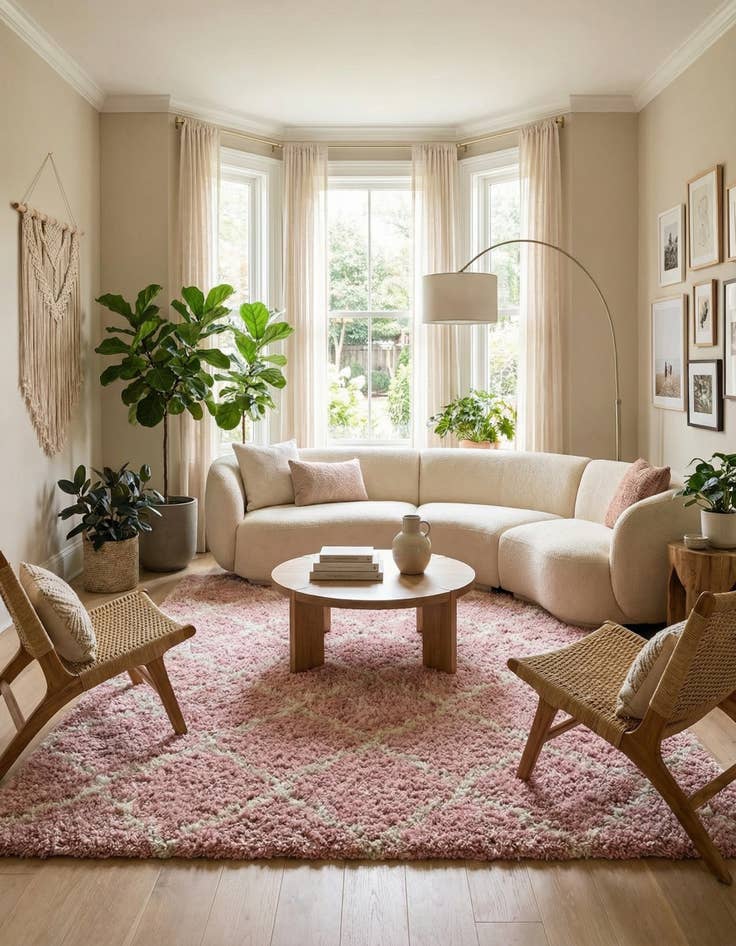 Detail image of  10' x 10' Lattice Shag Square Rug