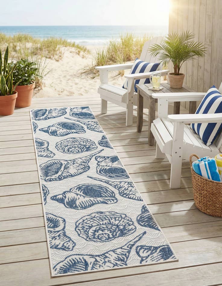 Detail image of 2' x 8'  Washable Coastal Indoor / Outdoor Runner Rug