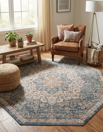 Blue Newport Octagon Rug