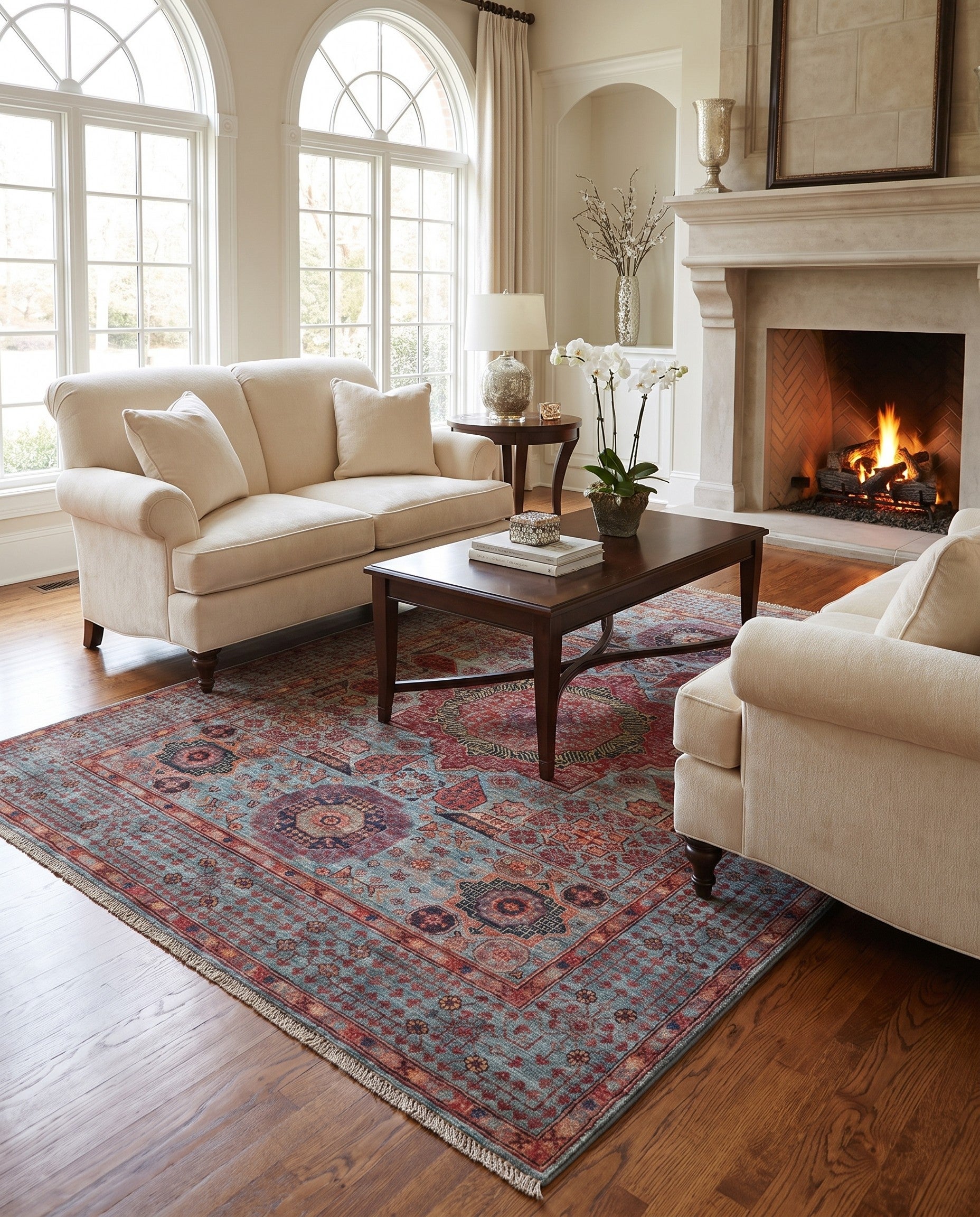 5' 2 x 6' 8 Hand Knotted Mamluk Ziegler Rug