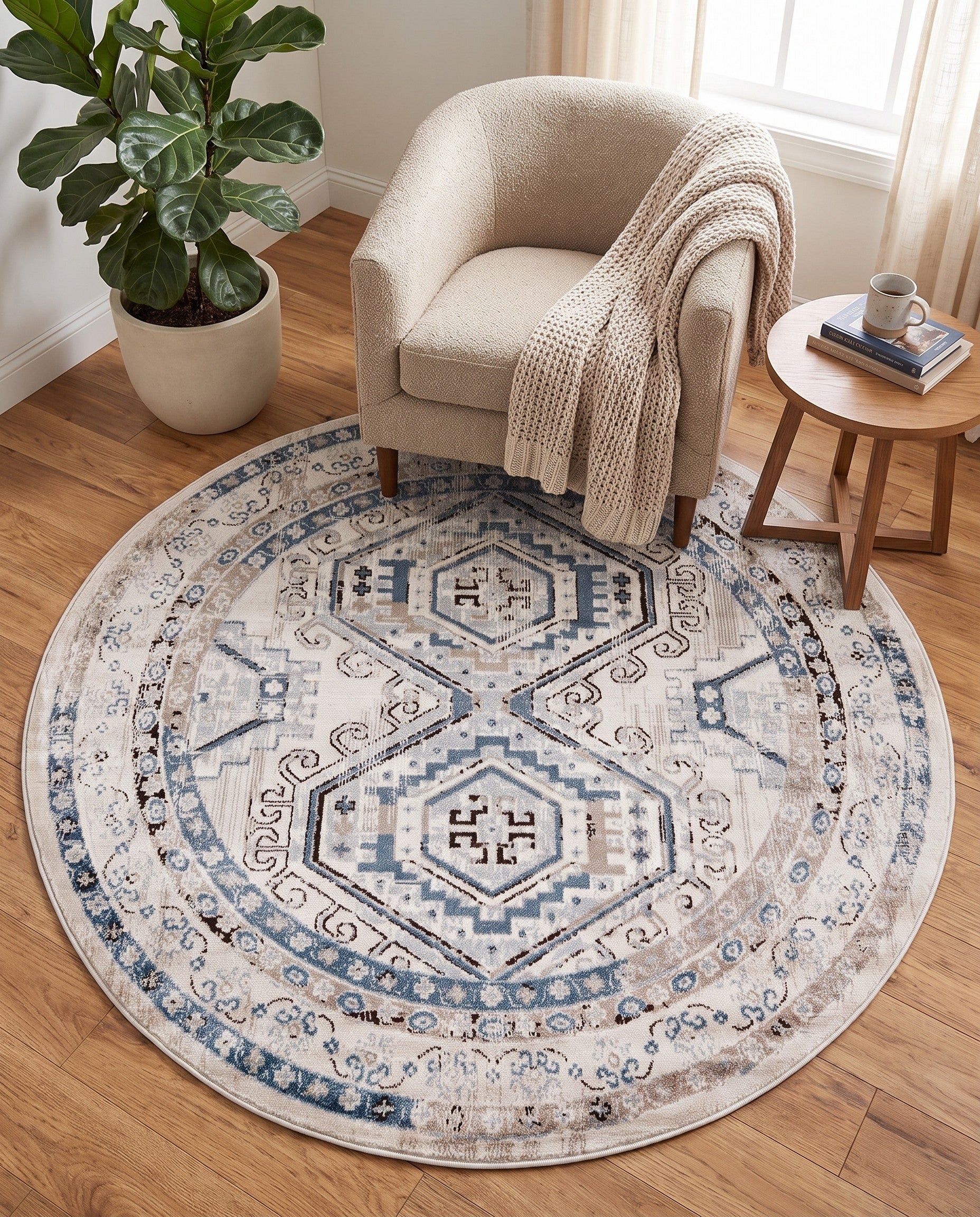 5' 3 x 5' 3 Charlotte Round Rug