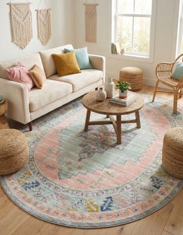 Pink Whitney Oval Rug