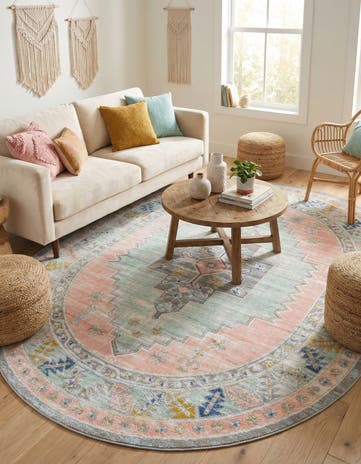 Pink Whitney Oval Rug