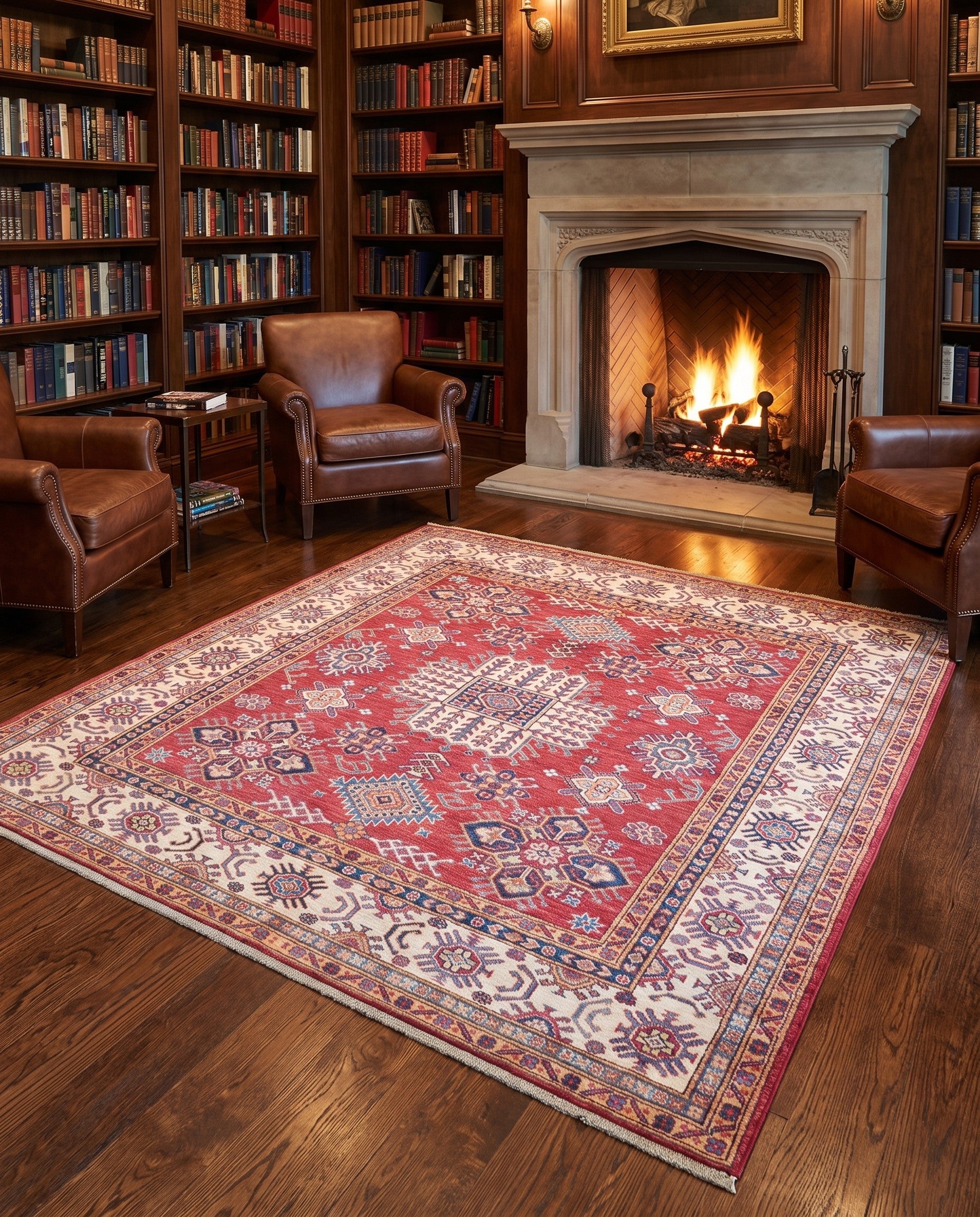 6' 1 x 6' 3 Hand Knotted Kazak Square Rug