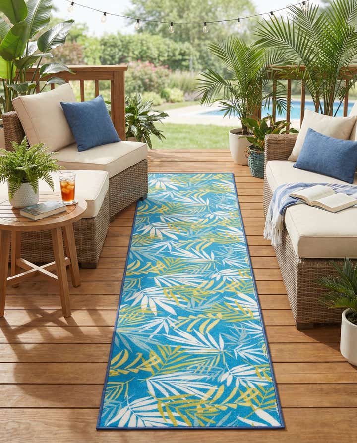 2' x 10' Easy-Clean Jill Zarin Caribbean Indoor / Outdoor Runner Rug