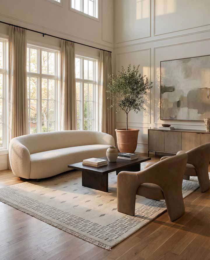 6' 7 x 9' 8 Hand Knotted Darya Wool Rug