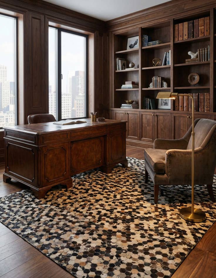 Detail image of  8' x 10' Cowhide Leather Rug